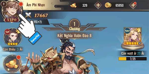 Chạm vào ảnh đại diện