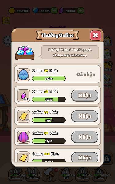 Rất nhiều phần thưởng đa dạng