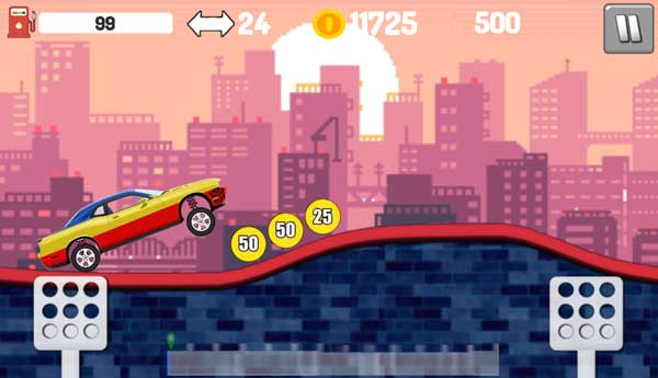 Điều khiển xe ô tô thu thập các đồng xu vàng