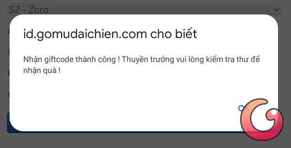 Nhận code thành công