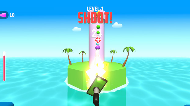 Bắn hạ các cột trụ để vượt qua màn chơi.