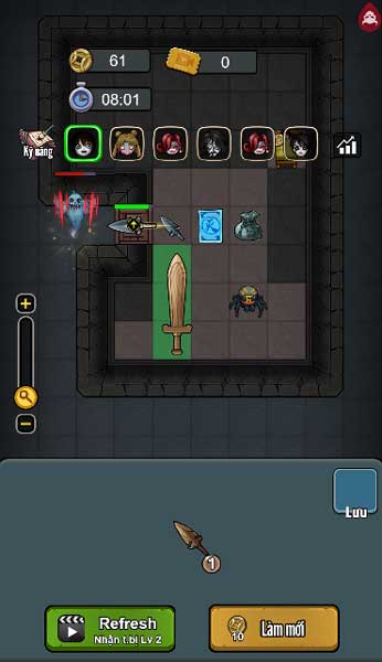 Dùng đồng xu để Refresh hoặc xem video QC