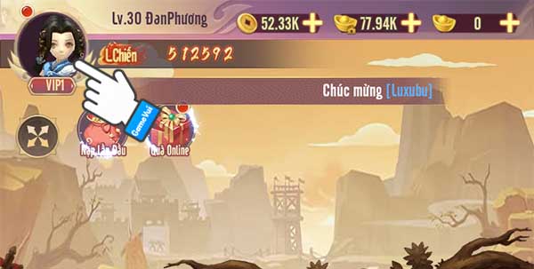 Chạm vào ảnh đại diện