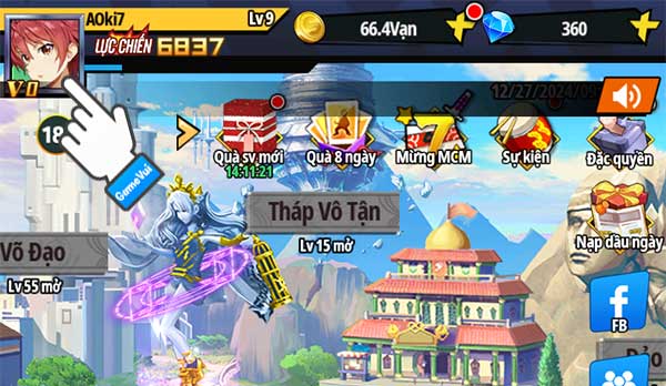 Chạm vào ảnh đại diện