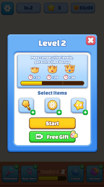 Nhiều màn chơi với độ khó đa dạng.