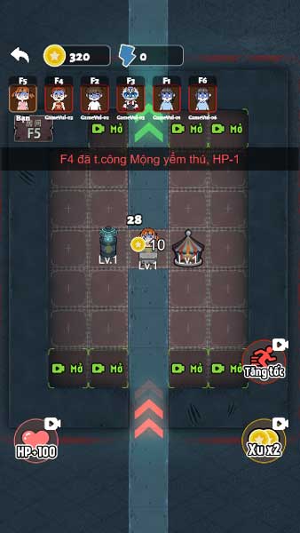 Dùng số tiền xu vàng để nâng cấp