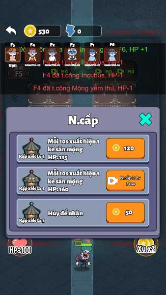 Hoặc xem video QC để nâng cấp Free