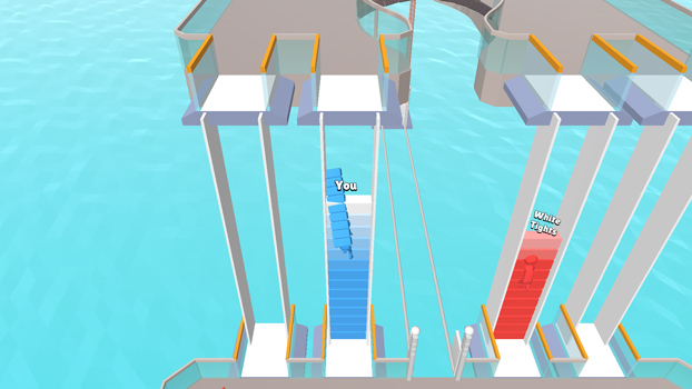 Xếp các mảnh cầu thang để về đích trước đối thủ.