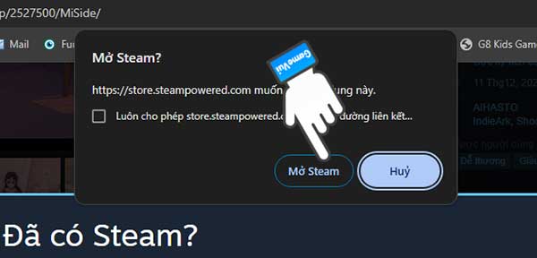 Mở Steam