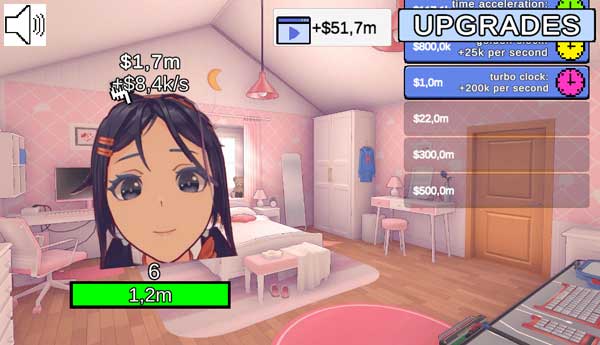 Bấm chuột, click chạm màn hình điện thoại để tăng số tiền