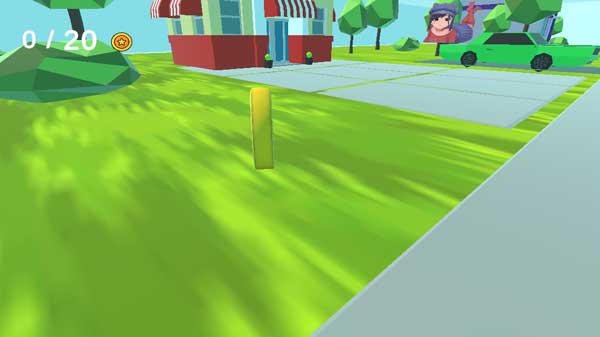 Di chuyển nhân vật để thu thập đủ 20 đồng xu