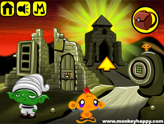 Chơi game Chú khỉ buồn: Ngắt đèn di tích cổ - GameVui.vn