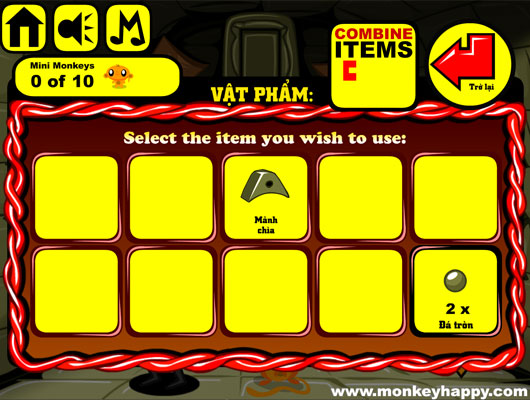 Sử dụng hoặc ghép các vật phẩm với nhau.