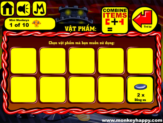 Ghép hoặc sử dụng các vật phẩm.