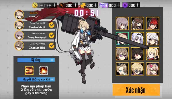 Chọn Hero để tham gia chiến đấu