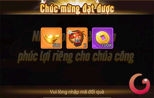 Phần thưởng đổi code