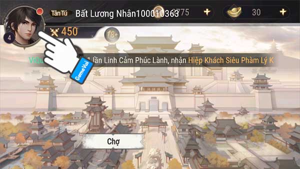 Chạm vào ảnh đại diện