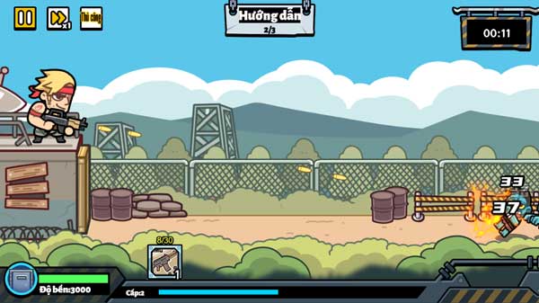 Bấm để điều khiển góc bắn của nhân vật