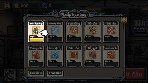 Nâng cấp kỹ năng