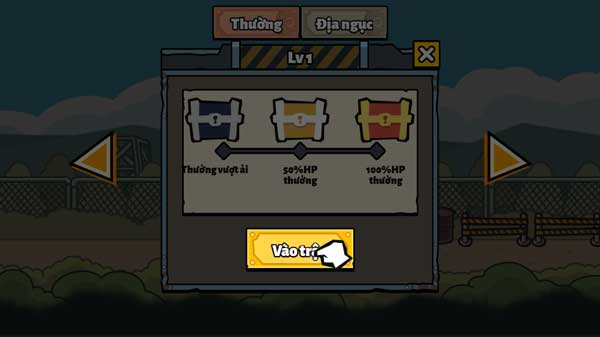 Nhận thưởng sau khi vượt ải