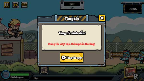 Xem video QC để tăng tốc độ trận chiến