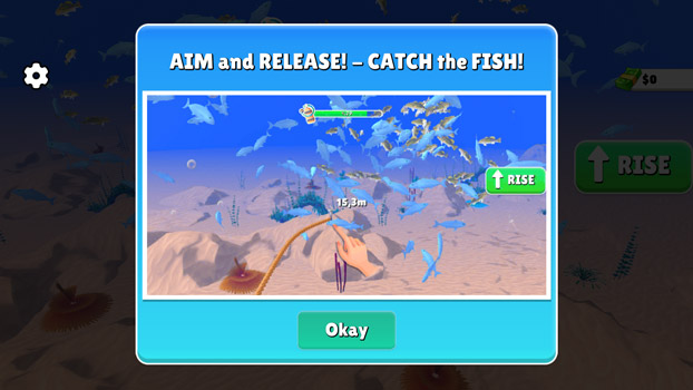 Điều khiển móc câu để đánh bắt cá.