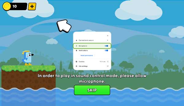 Cho phép dùng Microphone để ghi âm