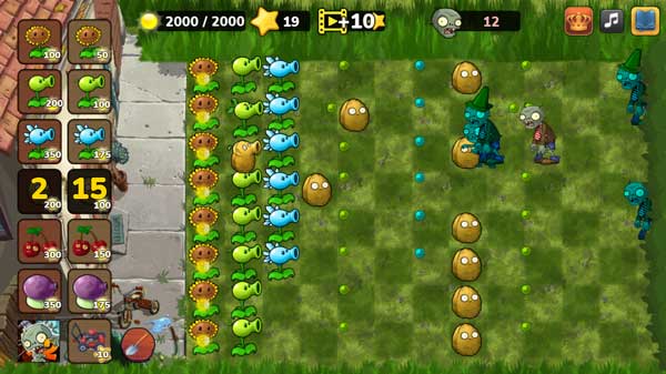 Tận dụng ưu thế của từng loại cây trồng để ngăn chặn Zombie từ xa