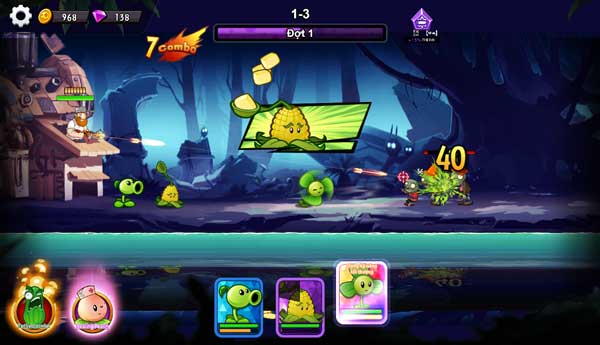 Dùng tuyệt chiêu kỹ năng của từng loại cây