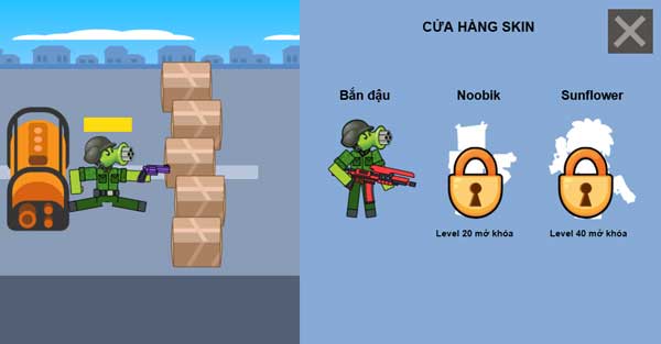 Skin nhân vật Cây bắn đậu Pea Shooter trong Shop cửa hàng