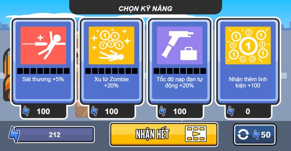 Nhận Skill kỹ năng cho nhân vật