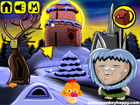 Chơi game Chú khỉ buồn: Ánh sáng Bắc Cực - GameVui.vn