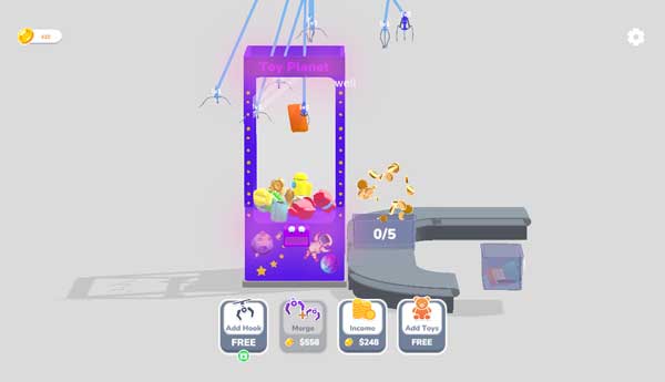 Liên tục thả đồ chơi vào trong máy