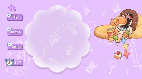 Lần lượt kéo và đặt các mẫu sticker Guka vào trong khung hình trung tâm