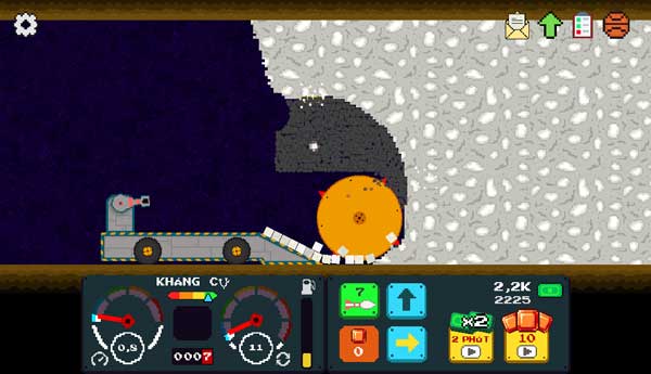 Các bạn có thể điều khiển đào theo chiều ngang hoặc dọc