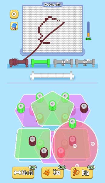 Khi tháo được 1 cuộn len sẽ tự động vẽ bức tranh Pixel