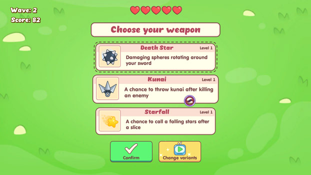 Lựa chọn sức mạnh khi bạn vượt qua màn chơi.