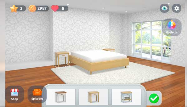 Chọn các mẫu nội thất tương ứng