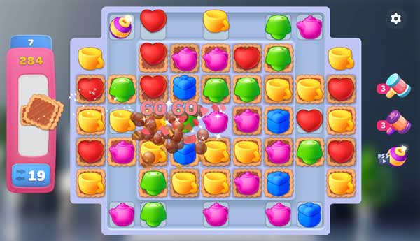 Ghép 3 đồ vật giống nhau theo chiều ngang hoặc dọc