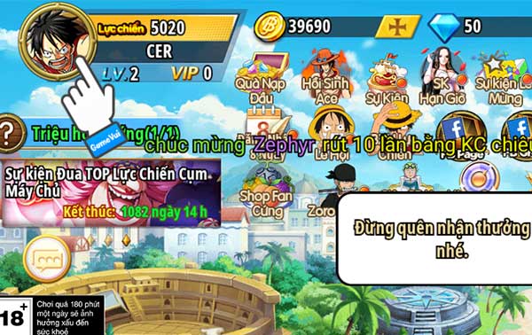 Chạm vào ảnh đại diện