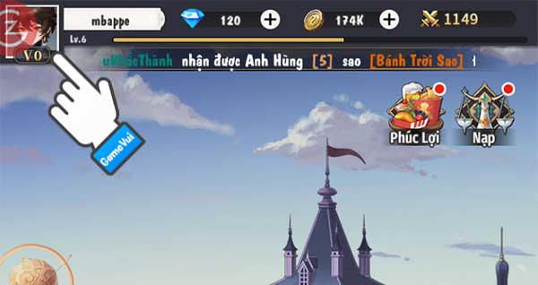 Chạm vào ảnh đại diện