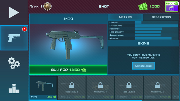 Đa dạng vũ khí.