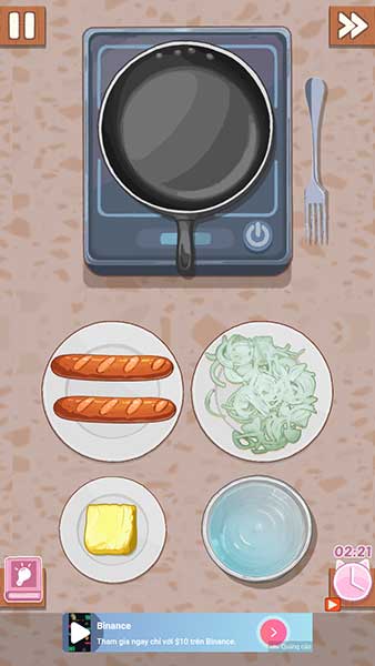 Nấu chín nhân kẹp bánh mỳ