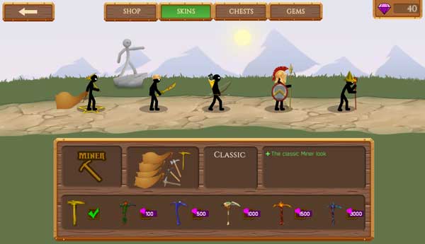 Các mẫu Skin tương ứng với mỗi loại quân lính khác nhau