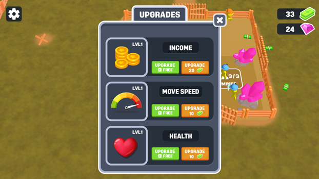 Nâng cấp chỉ số nhân vật.