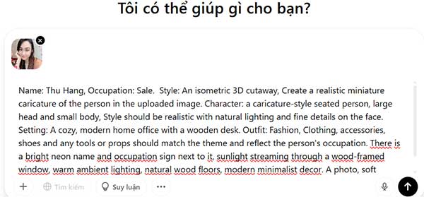 Nhập prompt vào ChatGPT