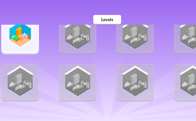 Khám phá nhiều căn phòng trong các màn chơi thú vị.