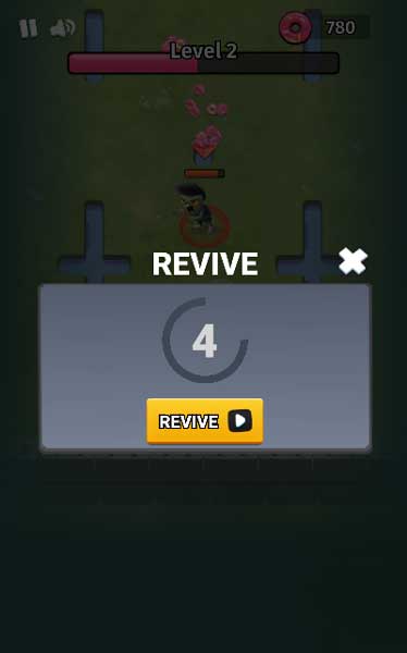 Xem video QC để hồi sinh (chỉ dùng được 1 lần 1 trận)