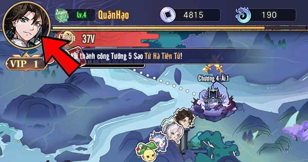 Chạm vào ảnh đại diện