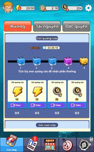 Các vật phẩm Free có trong Shop cửa hàng